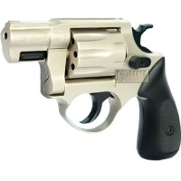 Револьвер под патрон Флобера ME 38 Pocket 4R, никелированный, с пластиковой рукояткой