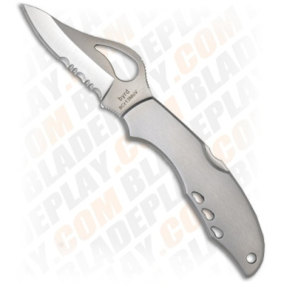 Нож складной Spyderco Byrd Meadowlark, стальная рукоять, полусеррейтор