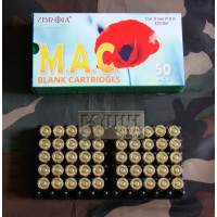 Патрон холостий пістолетний 9 mm M.A.C., 50 шт (Україна)