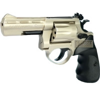 Револьвер под патрон Флобера ME 38 Magnum 4R, никелированный, с пластиковой рукояткой